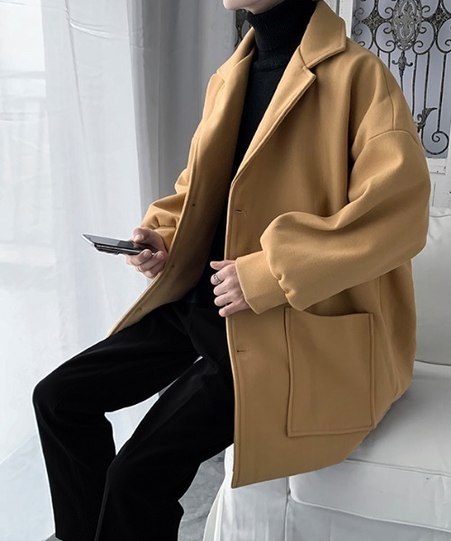 VIBGYOR（ヴィブジョー）の「ビッグシルエット チェスターコート(SP)（チェスターコート・メンズ・ベージュ/ブラック/カーキ・X-LARGE/LARGE/MEDIUM）」の22枚目の写真