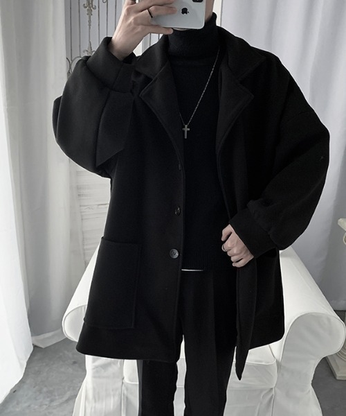 VIBGYOR（ヴィブジョー）の「ビッグシルエット チェスターコート(SP)（チェスターコート・メンズ・ベージュ/ブラック/カーキ・X-LARGE/LARGE/MEDIUM）」の8枚目の写真