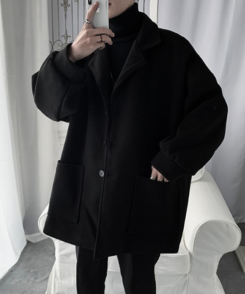 VIBGYOR（ヴィブジョー）の「ビッグシルエット チェスターコート(SP)（チェスターコート・メンズ・ベージュ/ブラック/カーキ・X-LARGE/LARGE/MEDIUM）」の5枚目の写真