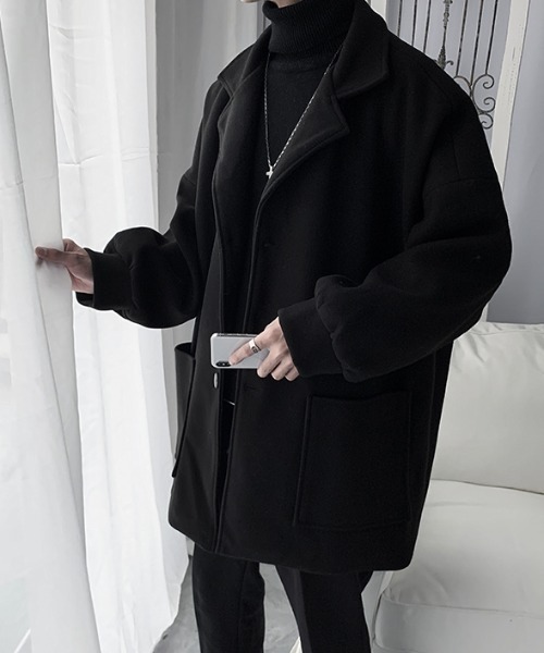 VIBGYOR（ヴィブジョー）の「ビッグシルエット チェスターコート(SP)（チェスターコート・メンズ・ベージュ/ブラック/カーキ・X-LARGE/LARGE/MEDIUM）」の16枚目の写真