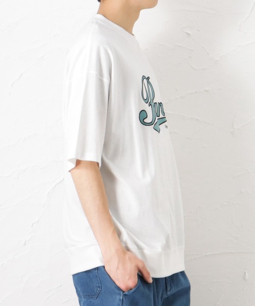 Mac-House(マックハウス)の「アップリケ刺繍 半袖Tシャツ(Tシャツ/カットソー・メンズ・ホワイト/チャコール/グリーン・M/L)」の11枚目の写真