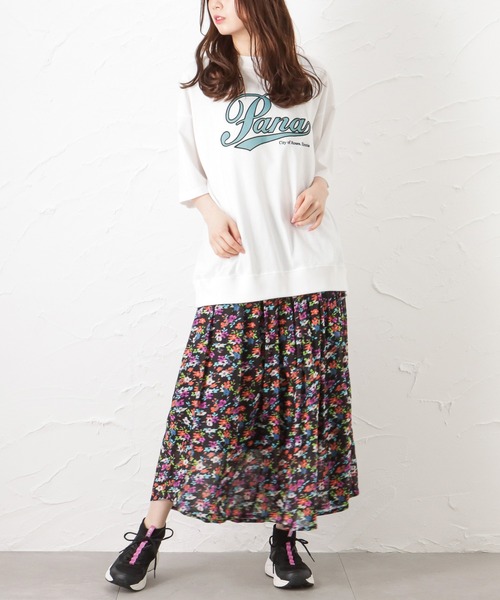 Mac-House(マックハウス)の「アップリケ刺繍 半袖Tシャツ(Tシャツ/カットソー・メンズ・ホワイト/チャコール/グリーン・M/L)」の16枚目の写真