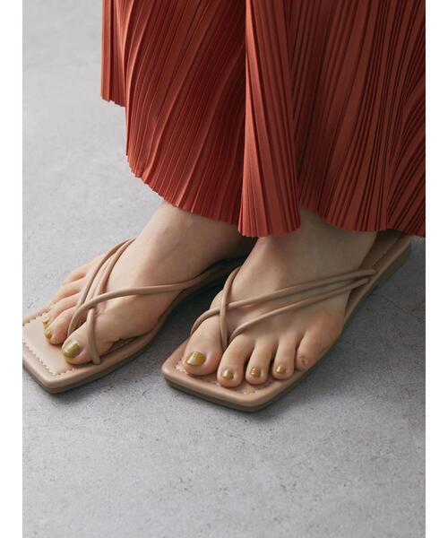 CRAFT STANDARD BOUTIQUE（クラフトスタンダードブティック）の「スクエアトングコードフラットサンダル　＊（サンダル・レディース・ブラック/ベージュ/その他6・S/M/L）」の5枚目の写真