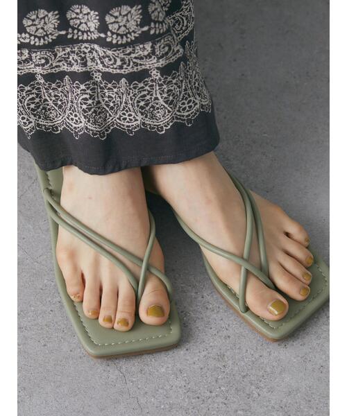 CRAFT STANDARD BOUTIQUE（クラフトスタンダードブティック）の「スクエアトングコードフラットサンダル　＊（サンダル・レディース・ブラック/ベージュ/その他6・S/M/L）」の6枚目の写真