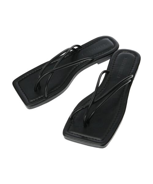 CRAFT STANDARD BOUTIQUE（クラフトスタンダードブティック）の「スクエアトングコードフラットサンダル　＊（サンダル・レディース・ブラック/ベージュ/その他6・S/M/L）」の18枚目の写真