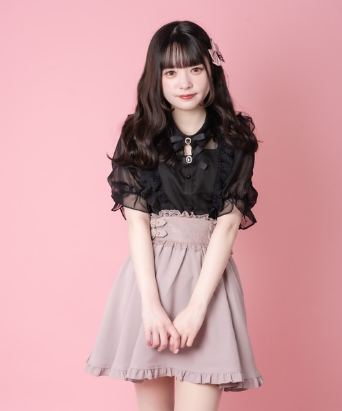 ROJITA（ロジータ）の「Wリボンラッフルシアーブラウス（シャツ/ブラウス・レディース・ホワイト/ブラック/ピンクベージュ・FREE）」の14枚目の写真