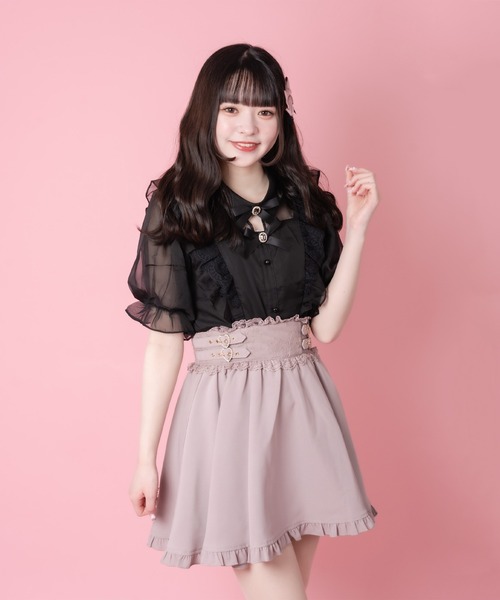 ROJITA（ロジータ）の「Wリボンラッフルシアーブラウス（シャツ/ブラウス・レディース・ホワイト/ブラック/ピンクベージュ・FREE）」の15枚目の写真