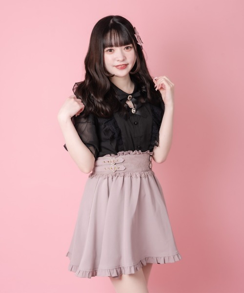 ROJITA（ロジータ）の「Wリボンラッフルシアーブラウス（シャツ/ブラウス・レディース・ホワイト/ブラック/ピンクベージュ・FREE）」の16枚目の写真