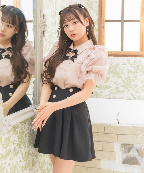 ROJITA（ロジータ）の「Wリボンラッフルシアーブラウス（シャツ/ブラウス・レディース・ホワイト/ブラック/ピンクベージュ・FREE）」の7枚目の写真