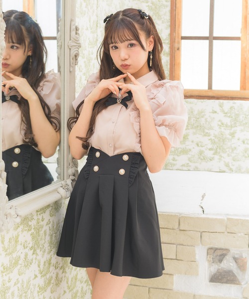 ROJITA（ロジータ）の「Wリボンラッフルシアーブラウス（シャツ/ブラウス・レディース・ホワイト/ブラック/ピンクベージュ・FREE）」の9枚目の写真