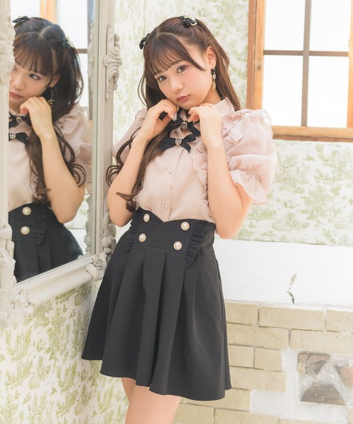 ROJITA（ロジータ）の「Wリボンラッフルシアーブラウス（シャツ/ブラウス・レディース・ホワイト/ブラック/ピンクベージュ・FREE）」の11枚目の写真