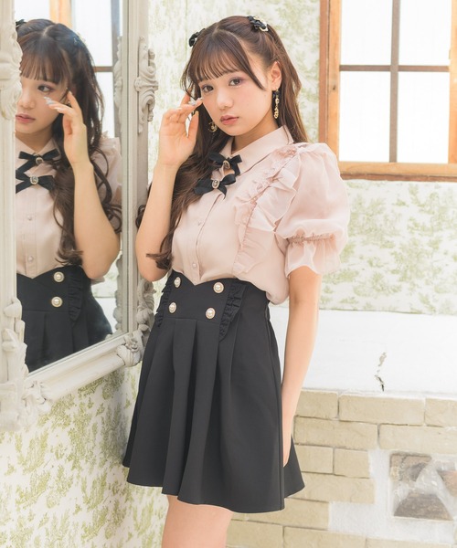 ROJITA（ロジータ）の「Wリボンラッフルシアーブラウス（シャツ/ブラウス・レディース・ホワイト/ブラック/ピンクベージュ・FREE）」の12枚目の写真