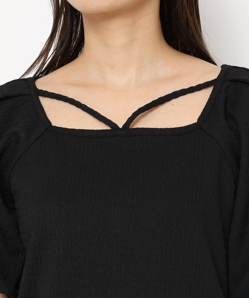 mysty woman（ミスティウーマン）の「シャーリングストリングプルオーバー 294762（Tシャツ/カットソー・レディース・イエロー/ブラック/ホワイト・FREE）」の16枚目の写真