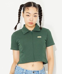 X-girl | FULL ZIP S/S TOP/ジップアップトップス 半袖シャツ(シャツ/ブラウス)