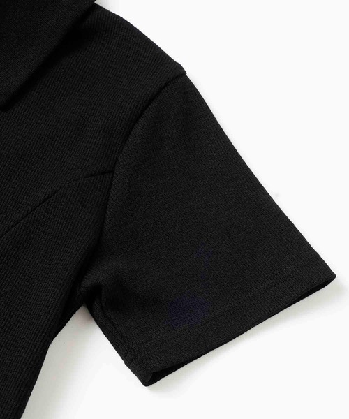 X-girl(エックスガール)の「FULL ZIP S/S TOP/ジップアップトップス 半袖シャツ(シャツ/ブラウス・レディース・ブラック/グリーン/ライトブルー・S/M)」の10枚目の写真