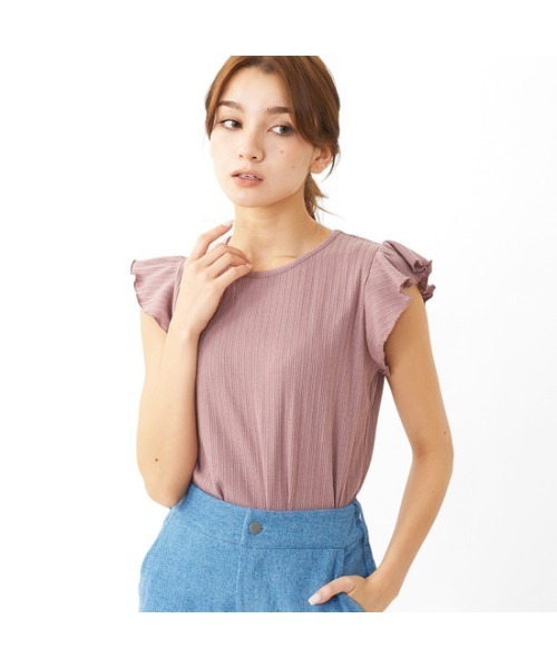 flower（フラワー）の「ラッフルリブティーズ（Tシャツ/カットソー・レディース・ブラック/ピンク/アイボリー・FREE）」の20枚目の写真