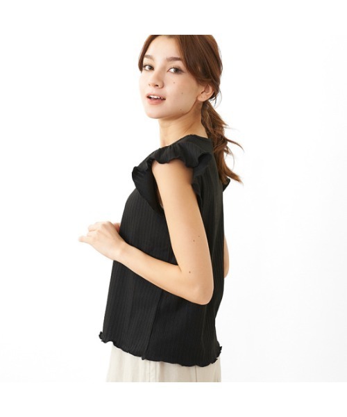 flower（フラワー）の「ラッフルリブティーズ（Tシャツ/カットソー・レディース・ブラック/ピンク/アイボリー・FREE）」の19枚目の写真