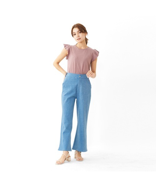 flower（フラワー）の「ラッフルリブティーズ（Tシャツ/カットソー・レディース・ブラック/ピンク/アイボリー・FREE）」の13枚目の写真