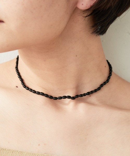 PAPILLONNER（パピヨネ）の「PAPILLONNER/ONYXネックレス（ネックレス・レディース・ブラック・FREE）」の2枚目の写真