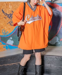 WEGO | WEGO/ラインリブナイロン半袖プルオーバー(スウェット)