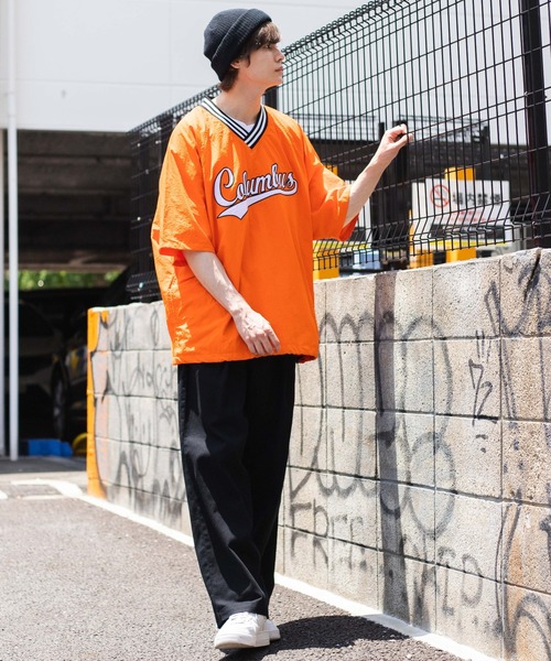 WEGO(ウィゴー)の「WEGO/ラインリブナイロン半袖プルオーバー(スウェット・メンズ・ダークグリーン/オレンジ/ブラック・MEDIUM/LARGE)」の11枚目の写真