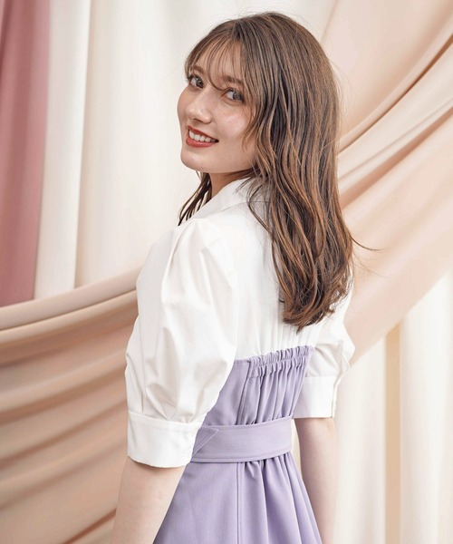 NOELA(ノエラ)の「シャツドッキングビスチェワンピ(ワンピース・レディース・ブラック/オレンジ/ブルー・S/M)」の18枚目の写真