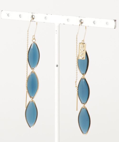 The Rule(ザルール)の「The Rule ザルール:Trough threader pierced earring:マーキス揺れるピアス(ピアス(両耳用)・レディース・ブラック/ネイビー/クリア・FREE)」の12枚目の写真