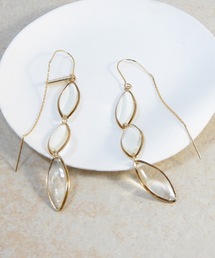 The Rule ザルール：Trough threader pierced earring:マーキス揺れるピアス