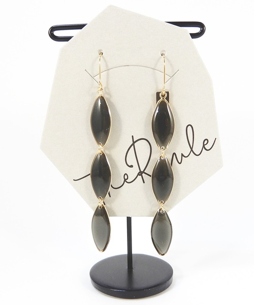 The Rule(ザルール)の「The Rule ザルール:Trough threader pierced earring:マーキス揺れるピアス(ピアス(両耳用)・レディース・ブラック/ネイビー/クリア・FREE)」の9枚目の写真