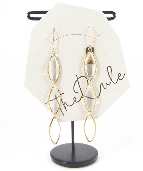 The Rule(ザルール)の「The Rule ザルール:Trough threader pierced earring:マーキス揺れるピアス(ピアス(両耳用)・レディース・ブラック/ネイビー/クリア・FREE)」の5枚目の写真