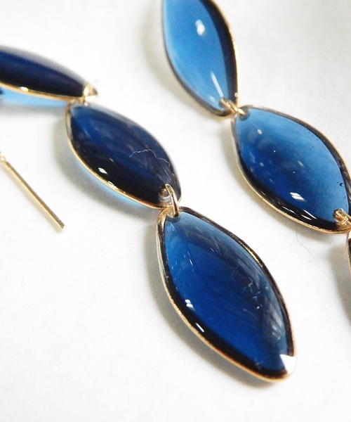 The Rule(ザルール)の「The Rule ザルール:Trough threader pierced earring:マーキス揺れるピアス(ピアス(両耳用)・レディース・ブラック/ネイビー/クリア・FREE)」の8枚目の写真