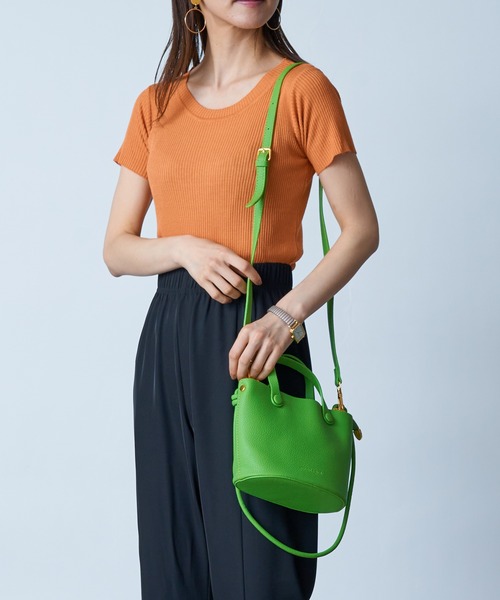 MAISON BREEZE（メゾンブリーズ）の「【MAISON BREEZE】ラウンドネックリブニットショートトップス SCCH154（Tシャツ/カットソー・レディース・ブラック/ベージュ/オレンジ/ブルー/アイボリー/グリーン・FREE）」の15枚目の写真