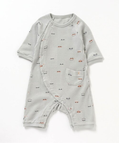 apres les cours（アプレレクール）の「3柄アソートワッフルカバーオール（ロンパース・キッズ・アイボリー/ミント/ピンク・60/70/80）」の16枚目の写真