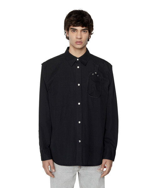 DIESEL(ディーゼル)の「メンズ シャツ ミリタリー(シャツ/ブラウス・メンズ・オフホワイト/ブラック/パープル・X-LARGE/LARGE/XX-LARGE/MEDIUM/SMALL/X-SMALL)」の3枚目の写真