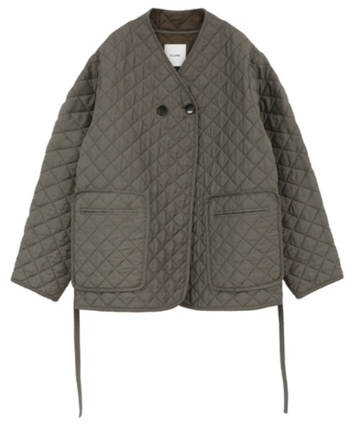 CLANE（クラネ）の「QUILTING NO COLLAR JACKET（ノーカラージャケット・レディース・カーキ/イエロー・2/1）」の10枚目の写真