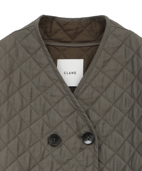 CLANE（クラネ）の「QUILTING NO COLLAR JACKET（ノーカラージャケット・レディース・カーキ/イエロー・2/1）」の12枚目の写真