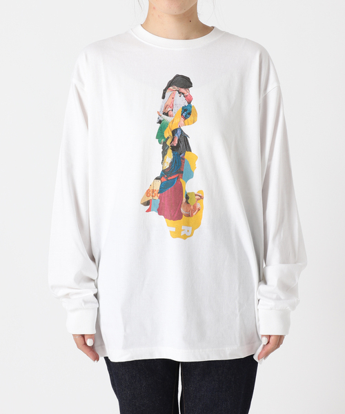 POET MEETS DUBWISE（ポエットミーツダブワイズ）の「《別注》POET MEETS DUBWISE KILLIMAN JAH LOW WORKS COLLAGE：カットソー（Tシャツ/カットソー・レディース・ホワイト・FREE）」の9枚目の写真
