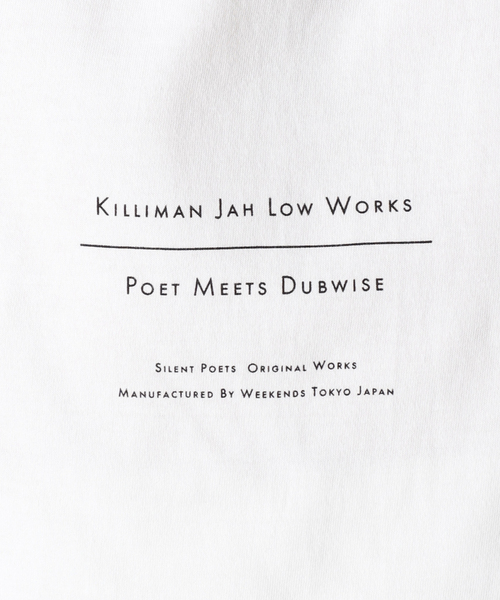 POET MEETS DUBWISE（ポエットミーツダブワイズ）の「《別注》POET MEETS DUBWISE KILLIMAN JAH LOW WORKS COLLAGE：カットソー（Tシャツ/カットソー・レディース・ホワイト・FREE）」の12枚目の写真