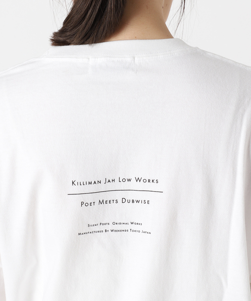 POET MEETS DUBWISE（ポエットミーツダブワイズ）の「《別注》POET MEETS DUBWISE KILLIMAN JAH LOW WORKS COLLAGE：カットソー（Tシャツ/カットソー・レディース・ホワイト・FREE）」の13枚目の写真