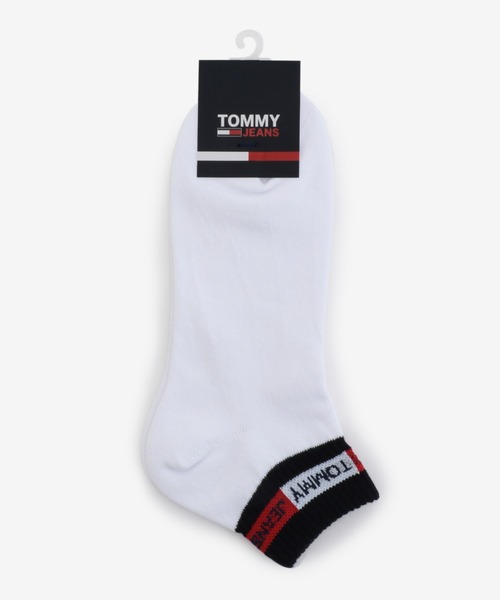 tommy jeans(トミー ジーンズ)の「TJ FLAG LOGO SOCKS(ソックス/靴下・メンズ・ホワイト/ブラック・FREE)」の2枚目の写真