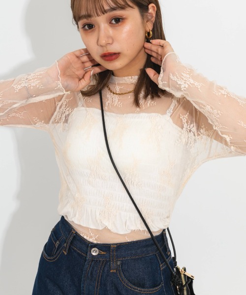 セール】総柄レースロンT（Tシャツ/カットソー）｜nemne store