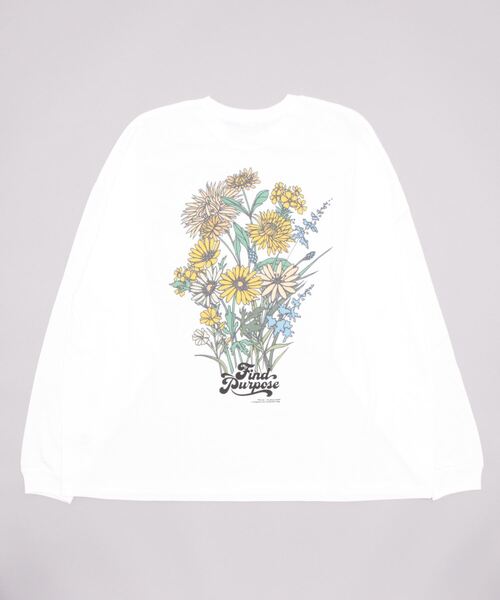JACKROSE（ジャックローズ）の「JE・フラワーモチーフBIGロンＴ（Tシャツ/カットソー・メンズ・ブルー/パープル/ホワイト/ライトグレー・M/L）」の14枚目の写真