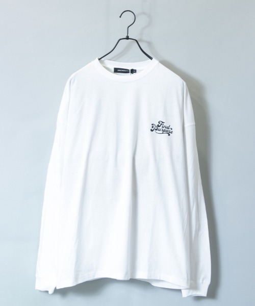 JACKROSE（ジャックローズ）の「JE・フラワーモチーフBIGロンＴ（Tシャツ/カットソー・メンズ・ブルー/パープル/ホワイト/ライトグレー・M/L）」の5枚目の写真