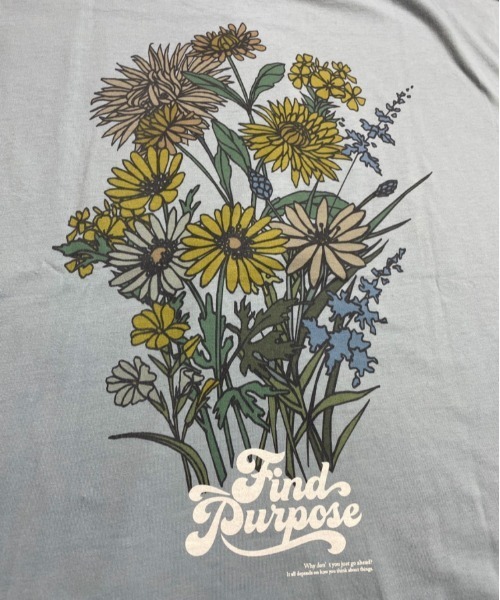 JACKROSE（ジャックローズ）の「JE・フラワーモチーフBIGロンＴ（Tシャツ/カットソー・メンズ・ブルー/パープル/ホワイト/ライトグレー・M/L）」の10枚目の写真