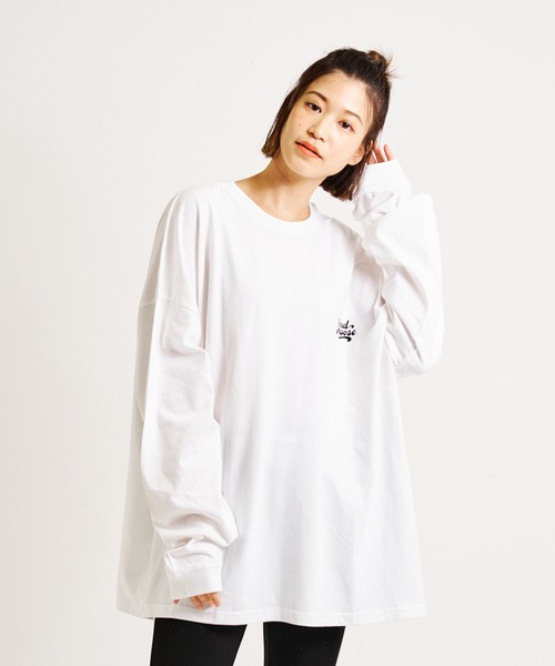 JACKROSE（ジャックローズ）の「JE・フラワーモチーフBIGロンＴ（Tシャツ/カットソー・メンズ・ブルー/パープル/ホワイト/ライトグレー・M/L）」の17枚目の写真