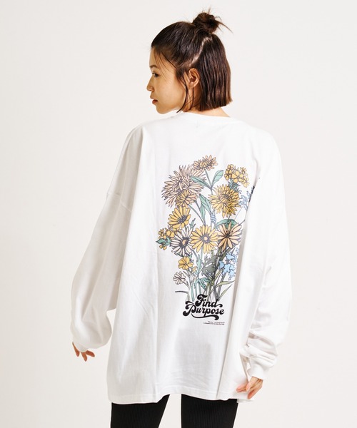 JACKROSE（ジャックローズ）の「JE・フラワーモチーフBIGロンＴ（Tシャツ/カットソー・メンズ・ブルー/パープル/ホワイト/ライトグレー・M/L）」の19枚目の写真