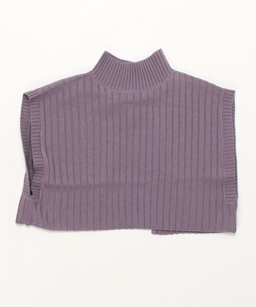 STYLEBLOCK（スタイルブロック）の「アクリルバルキーワイドリブ編みハイネックショートトップス（ニット/セーター・レディース・ブラック/グリーン系その他/パープル/ベージュ/アイボリー/ライトベージュ・M）」の6枚目の写真