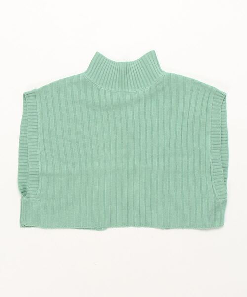 STYLEBLOCK（スタイルブロック）の「アクリルバルキーワイドリブ編みハイネックショートトップス（ニット/セーター・レディース・ブラック/グリーン系その他/パープル/ベージュ/アイボリー/ライトベージュ・M）」の5枚目の写真