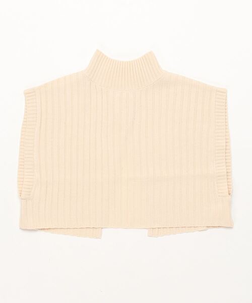 STYLEBLOCK（スタイルブロック）の「アクリルバルキーワイドリブ編みハイネックショートトップス（ニット/セーター・レディース・ブラック/グリーン系その他/パープル/ベージュ/アイボリー/ライトベージュ・M）」の2枚目の写真