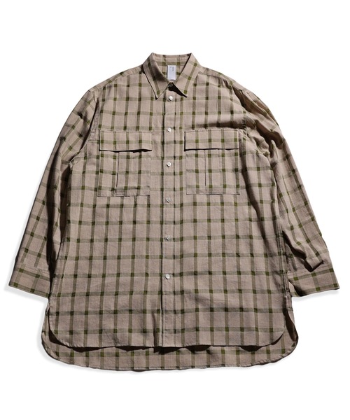 benine9(ビーナイン)の「benine 9 コットンキュプラダブルポケットシャツ(シャツ/ブラウス・メンズ・ベージュ/ブラウン・SMALL/MEDIUM/LARGE)」の2枚目の写真